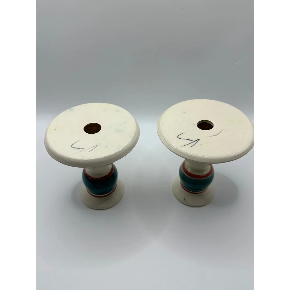 Vintage Southwestern Chili Pepper‎ Ceramic Taper Candlestick Holders Set of 2